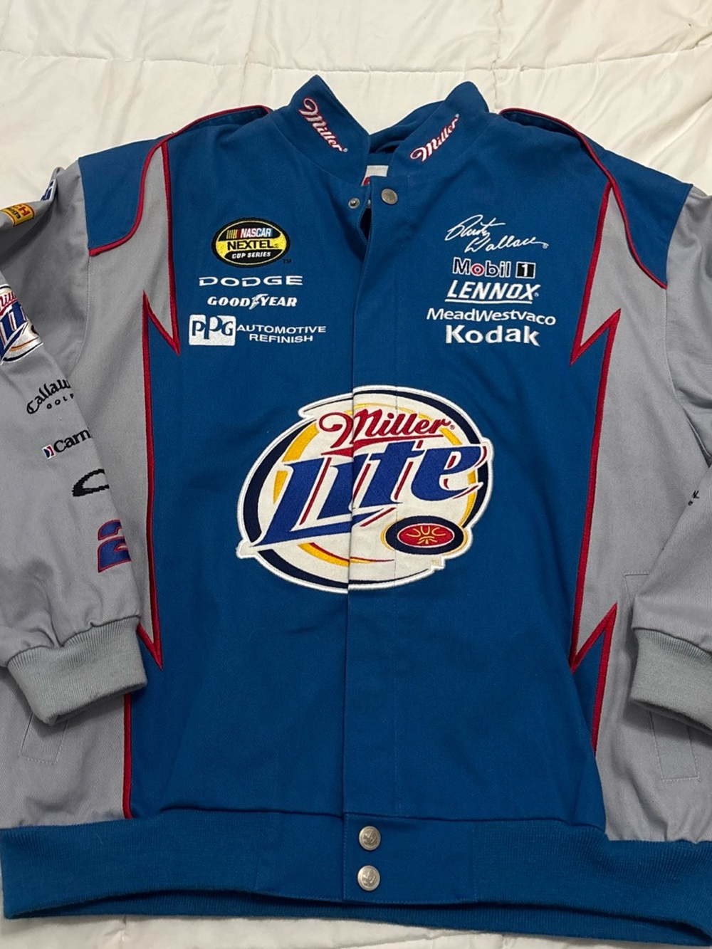 NASCAR Rusty Wallace “Last Ride” Miller Lite Race Jacket Chase Large
